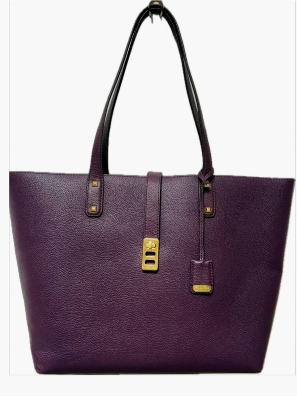 Michael Kors Karson Pebbled Leather Large Carryall Tote in Plum EUC!!